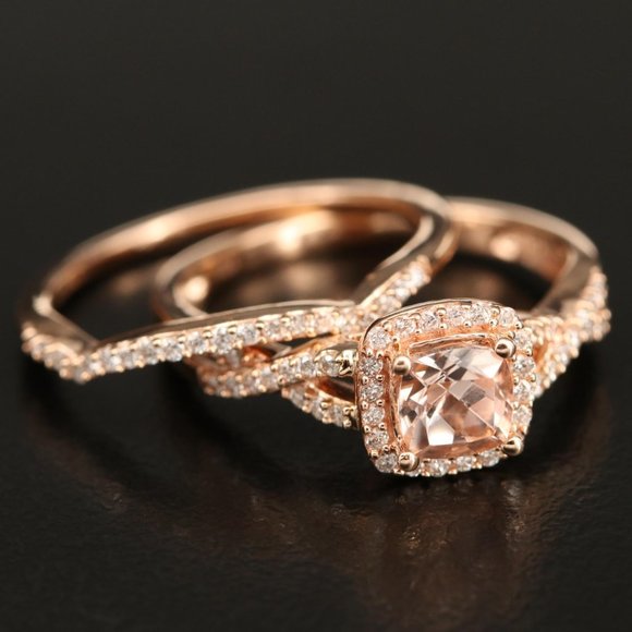 $4950 / Karen Marchesa Morganite & Diamond 14K set / see our EFFY & Levian items